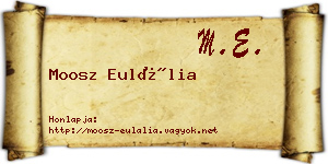Moosz Eulália névjegykártya